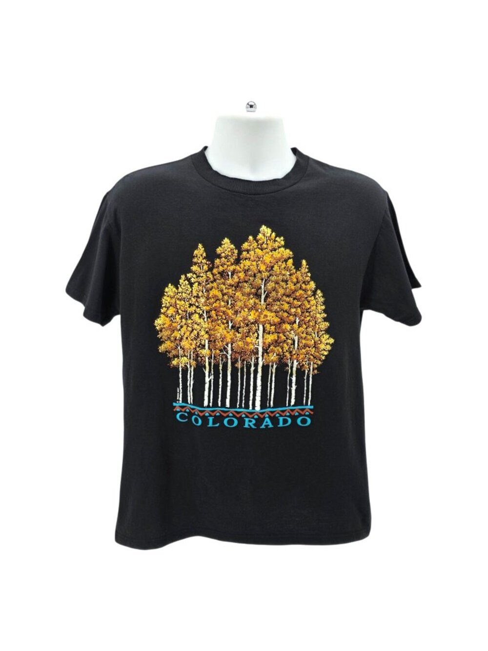 Vintage Delta Pro Weight Adult Medium Shirt Colorado Trees Puffy Print Graphic
